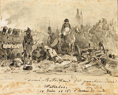 Napoleon vid slaget vid Waterloo av Auguste Raffet