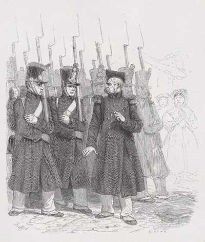 Den gamle korpralen från The Complete Works of Béranger, 1836. av Auguste Raffet