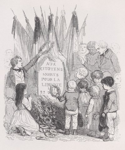 The Tombs of July från The Complete Works of Béranger, 1836. av Auguste Raffet