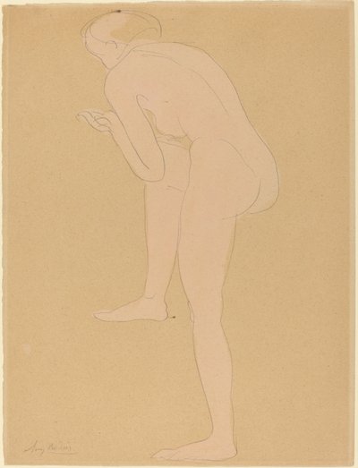 Figur Böjer sig framåt med höger knä höjt av Auguste Rodin