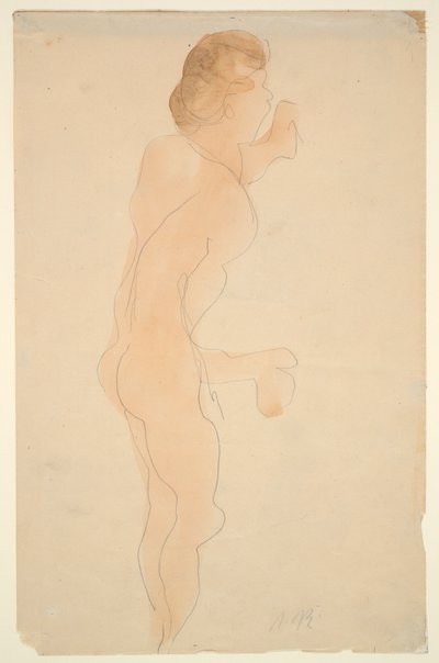Naken stående, sida och rygg av Auguste Rodin