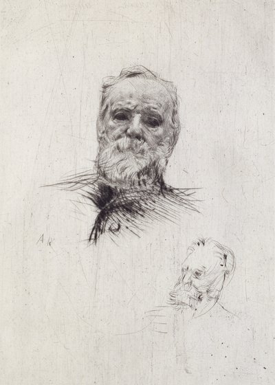 Porträtt av Victor Hugo (1802-85) (litho) av Auguste Rodin