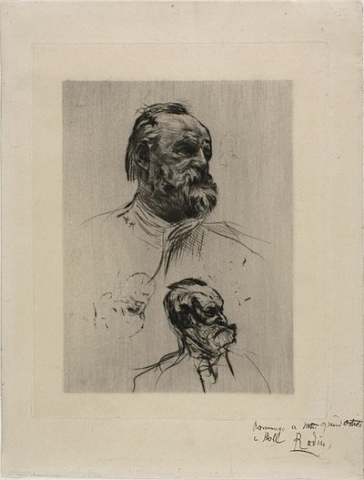 Porträtt av Victor Hugo, Tre fjärdedels vy av Auguste Rodin