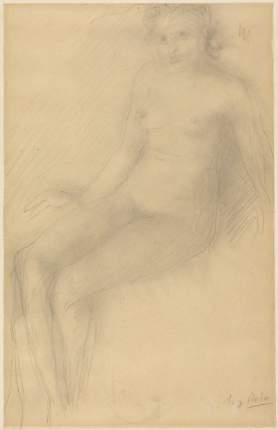 Sittande kvinnlig nakenmodell av Auguste Rodin