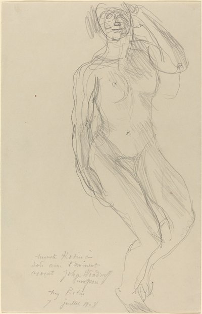 Sittande Kvinna Naken Ser Framåt av Auguste Rodin