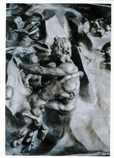 Helvetets portar, detalj av Ugolino och hans söner, vänster mittpanel, c.1887 brons av Auguste Rodin