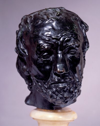 huvudet på mannen med bruten näsa Skulptur av Auguste Rodin (1840-1917) 1800-talets Paris, Musee Rodin av Auguste Rodin