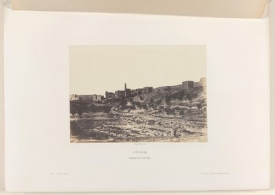 Birket-es-Soultan Basin utanför Jerusalems gamla stadsmur Jerusalem. Birket-es-Soultan (titel på objekt) av Auguste Salzmann
