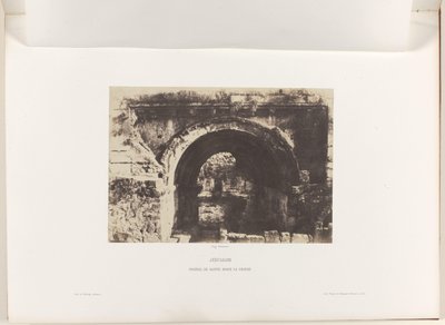 Båge av kyrkan Saint Mary of the Latins, Jerusalem Jerusalem. Portail de Sainte Marie la Grande (titel på objekt) av Auguste Salzmann