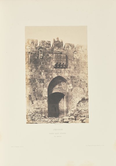 Jerusalem. Sankt Stefans port. Vy från utsidan av Auguste Salzmann