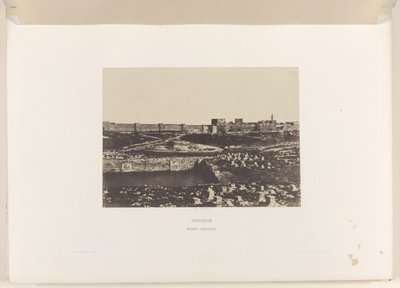Mamilla Basin utanför Jerusalems gamla stadsmur Jerusalem. Birket-Mamillah (titel på objekt) av Auguste Salzmann