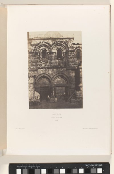 Fasad av Heliga gravens kyrka, Jerusalem Jerusalem. Sankt graven. Fasad (titel på objekt) av Auguste Salzmann