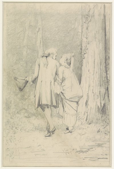Vandringspar i skogen av Auguste Serrure
