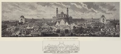 Parisutställningen, allmän utsikt över Trocadero av Auguste Victor Deroy