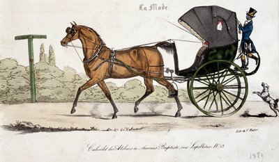 Cabriolet från Thomas Baptistes verkstäder - gravyr av Valmont av Auguste de (after) Valmont
