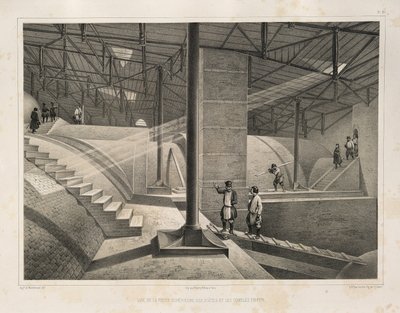 En del av bågen och ett plåttak Från: The Construction of the Saint Isaacs Cathedral, 1845 av Auguste de Montferrand