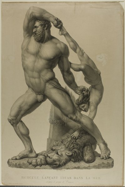 Hercules kastar Lichas i havet av Auguste de Valmont