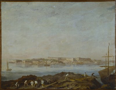Vue de Sveaborg (ou Suomenlinna, Viapori) (Finland) - Vy över Sveaborg, av Ehrensvärd, Augustin (1710-1772). Olja på duk. Mått: 54x69,5 cm. Nationalmuseum Stockholm av Augustin Ehrensvard