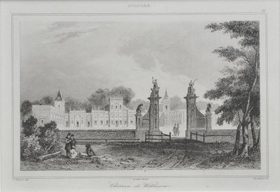 Utsikt över Wilanów-palatset, 1840 av Augustin François Lemaiand#770tre