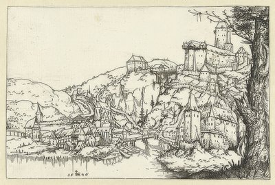 Utsikt över Passau. 1546 av Augustin Hirschvogel