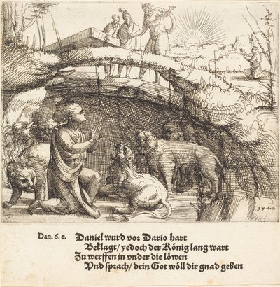 Daniel i lejonhålan, 1549. av Augustin Hirschvogel