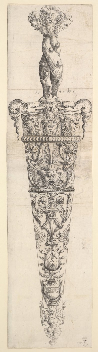 Design för en dolk och slida, 1543. av Augustin Hirschvogel