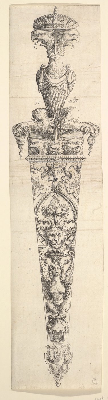 Design för en dolk och slida, 1543. av Augustin Hirschvogel