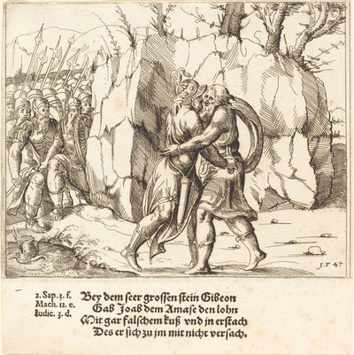 Joab förråder Abner, 1547. av Augustin Hirschvogel