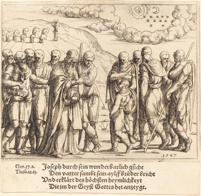 Joseph berättar om sina drömmar, 1547. av Augustin Hirschvogel