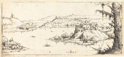 Landskap med en stor sjö i centrum, 1546. av Augustin Hirschvogel