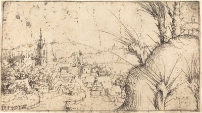 Landskap med en stad till vänster, 1549. av Augustin Hirschvogel
