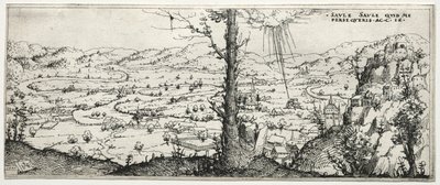 Landskap med omvandlingen av saulus, 1545. av Augustin Hirschvogel