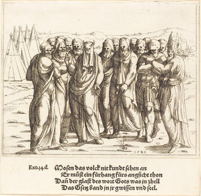 Moses talar till Israels barn, 1548. av Augustin Hirschvogel