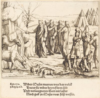 Moses slår klippan av Augustin Hirschvogel