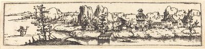 Flodlandskap med Saint Christopher av Augustin Hirschvogel