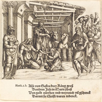 Tillbedjan av Magi av Augustin Hirschvogel