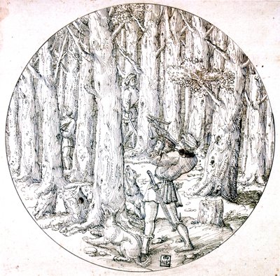 Jakten, c1513-1553 av Augustin Hirschvogel