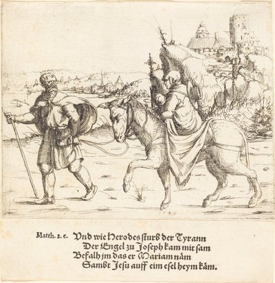 Den heliga familjen återvänder från Egypten, 1549. av Augustin Hirschvogel