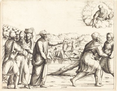 Herren sötar Maras vatten. av Augustin Hirschvogel