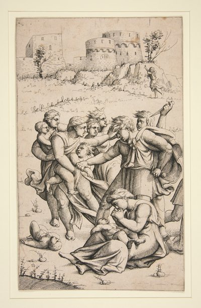 The Massacre of the Innocents (mittark från serie om 3 ark) av Augustin Hirschvogel