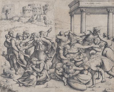 De oskyldigas massaker, 1545. av Augustin Hirschvogel