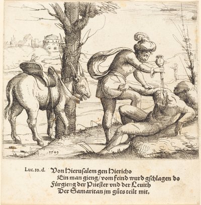 Liknelsen om den barmhärtige samariten, 1549. av Augustin Hirschvogel