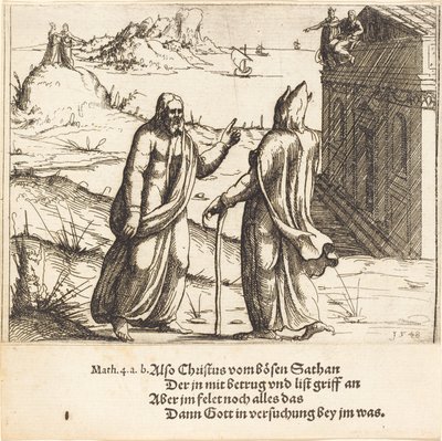 Kristi frestelse, 1548. av Augustin Hirschvogel