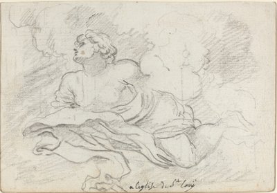 Ängel från antagandet [recto] av Augustin Pajou after Charles Mellin
