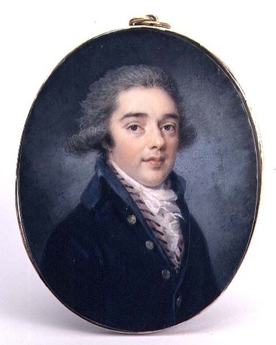 Porträtt av en ung man, ca 1790 (akvarell och gouache) av Augustin Ritt