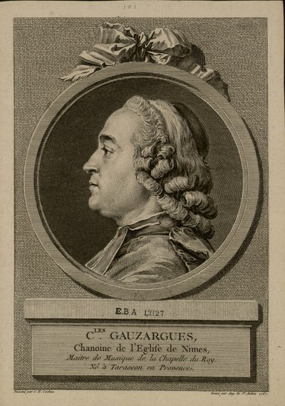 Porträtt av Charles Gauzargues 1725-1799, 1767. av Augustin Saint Aubin de