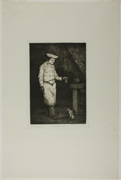 Kattens lunch av Augustin Théodule Ribot