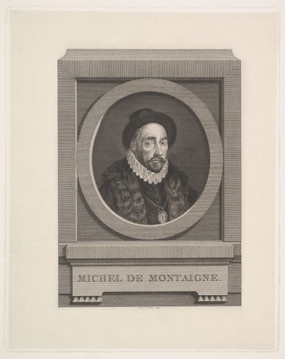 Porträtt av Michel de Montaigne av Augustin de Saint-Aubin