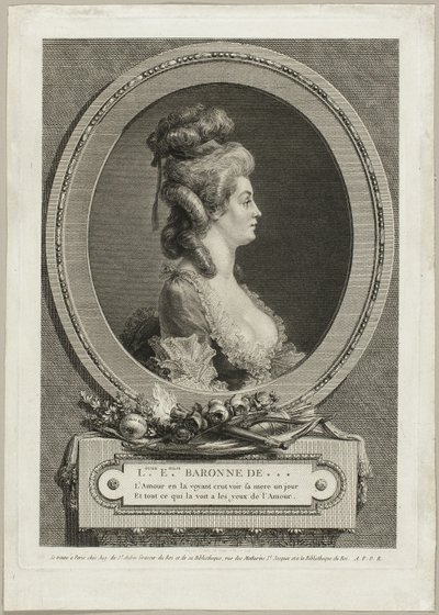 Louise Émilie, baronessan av *** Frankrike av Augustin de Saint-Aubin