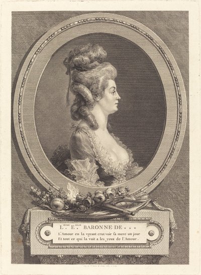 Louise Emilie friherrinna av *** av Augustin de Saint Aubin